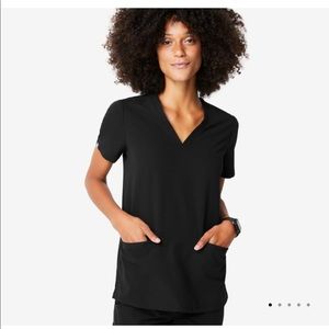 Figs Black Scrub Top